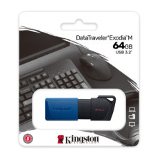 Флеш пам'ять 64GB USB 3.2 Gen1 DataTraveler ExodiaM (Black + Blue) KINGSTON DTXM/64GB