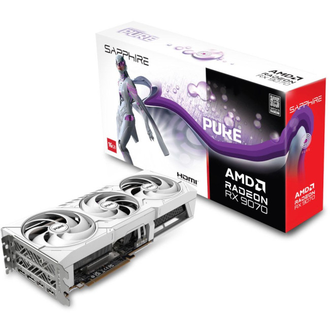 Відеокарта Sapphire AMD PURE RADEON™ RX 9070 GAMINNG OC 16GB DUAL HDMI / D SAPPHIRE RX 9070 GAMING OC DUAL PURE (11349-02-20G)