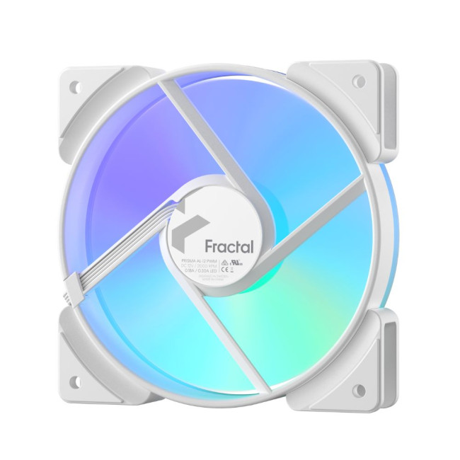 Вентилятор для корпусу 120 мм, білий, ARGB PWM Prisma AL-12 PWM White FRACTAL DESIGN Prisma AL-12 PWM White (FD-FAN-PRI-AL12-PWM-WT)