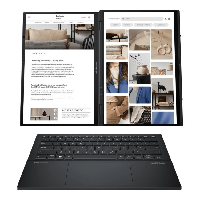 ноутбук 2*14FT_OLED/U9-285H/32/2TB SSD/Intel Arc/W11P/Inkwell Gray ASUS UX8406CA-QL047X (90NB14X1-M001P0)