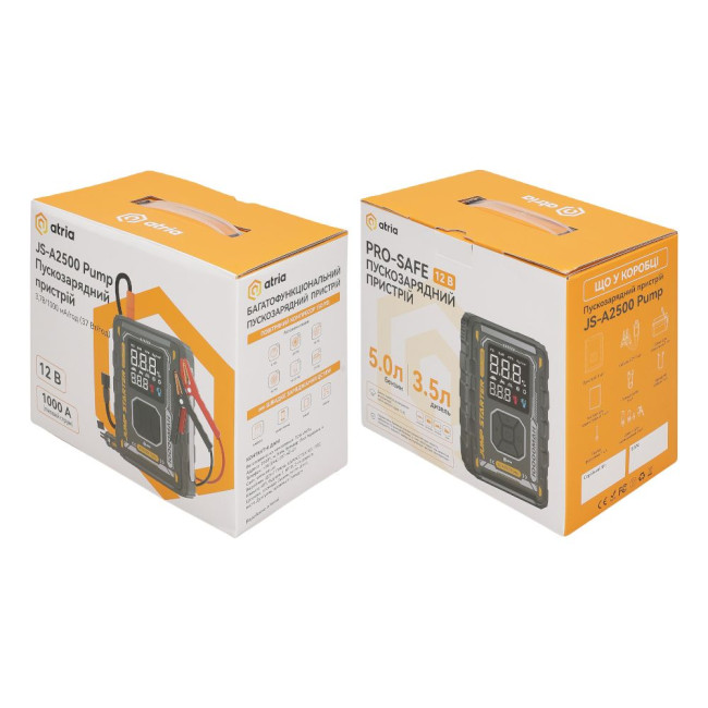 Автономний пусковий пристрій JS-A2500 Pump УМБ 1000A/8000mAh  QC18W ATRIA JS-A2500 Pump