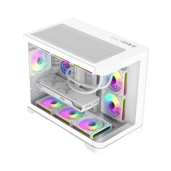 Корпус Mid Tower M-ATX без блока живлення , загартоване склоM-ATX,ITX, Tempered Glass,USB3.0x1,USB2. GAMEMAX HYPE-M White