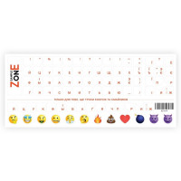 Наклейка на клавіатуру SampleZone SZ-N-R (непрозора УКР / РОС / АНГЛ Orange/White) СЕКТОР SZ-N-R