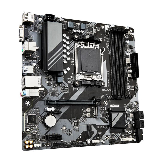 Mатеринська плата sAM5 AMD A620 DP/HDMI/VGA 1xM.2  GbE LAN mATX GIGABYTE A620M DS3H