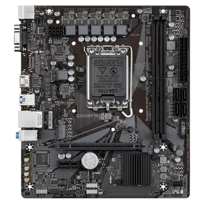 Mатеринська плата s1700 Intel H610 HDMI/VGA 2xDDR5 1xM.2 GbE LAN mATX GIGABYTE H610M H V2