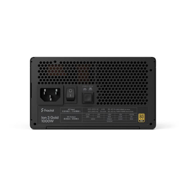 Блок живлення Ion 3 Gold 1000W (ATX3.1, PCIe Gen5) чорний, повністю модульний FRACTAL DESIGN Ion 3 Gold 1000W Black, EU (FD-P-IA3G-100-EU)