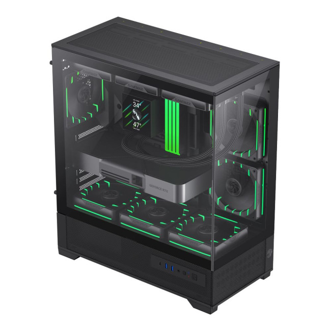 Корпус комп'ютерний Midi Tower без блока живлення  E-ATX,ATX, M-ATX,ITX, Tempered Glass,Mesh,USB3.2x GAMEMAX VISTA 2 AB
