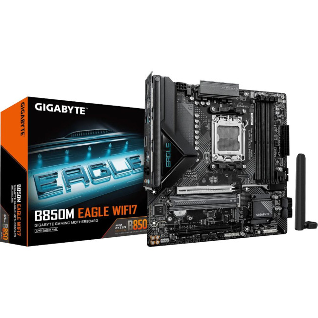 Mатеринська плата sAM5 AMD B850 2xDP/HDMI 2xM.2 2.5GbE LAN mATX GIGABYTE B850M EAGLE WIFI7