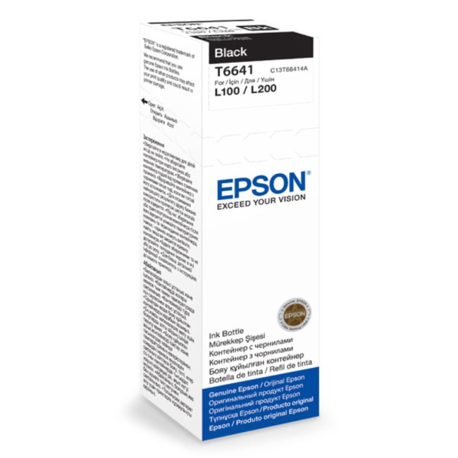 Чорнила чорні L100, 70 мл EPSON L100 Black ink bottle 70ml (C13T66414A)