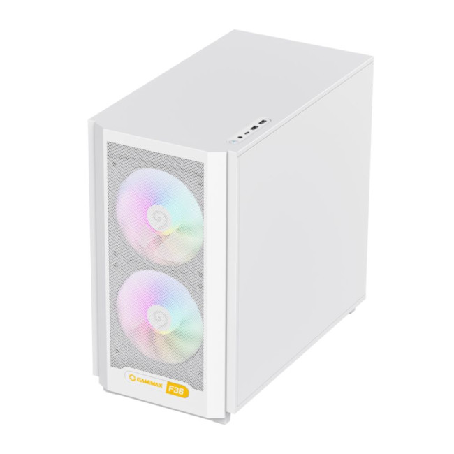 Корпус Micro ATX без блока живлення, білий, загарттоване скло, Mini Tower, M-ATX(200mm), Mini ITX GAMEMAX F36 WH