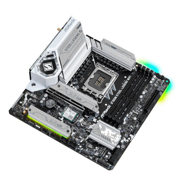 Mатеринська плата s1700 Intel B760 DP/HDMI/eDP 3xM.2 4xDDR5 2.5GbE LAN mATX ASROCK B760M STEEL LEGEND WIFI