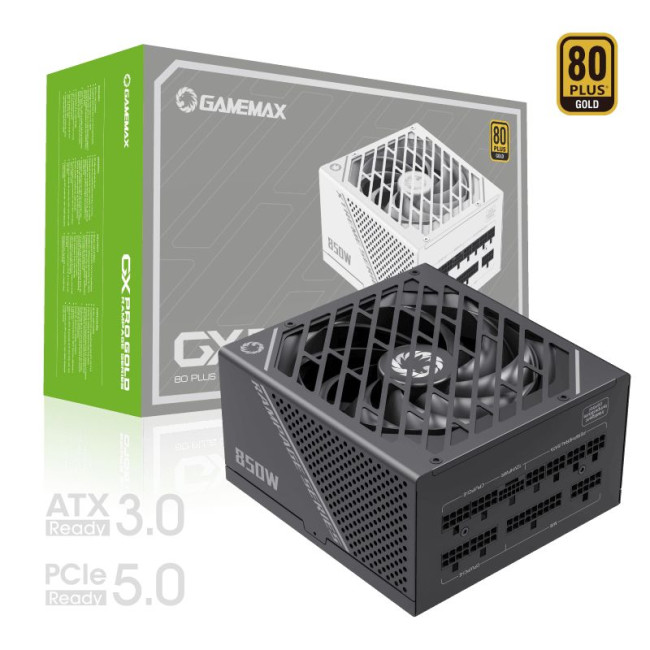Блок живлення ATX 850W, 80 Gold,fan 135mm,fully modularOPP, OVP, UVP, OCP, OTP, SCP GAMEMAX GX-850 PRO BK (ATX3.0 PCIe5.0)