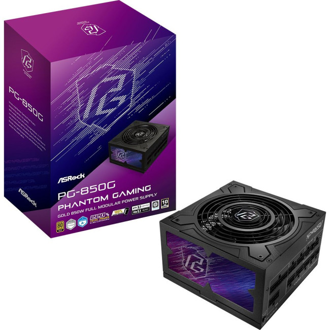 Блок живлення 850W, 80 Pluse GOLD, PCIe 5.1 & ATX3.1, Fully Modular, Native 12V-2x6, 135mm Fan ASROCK PG-850G