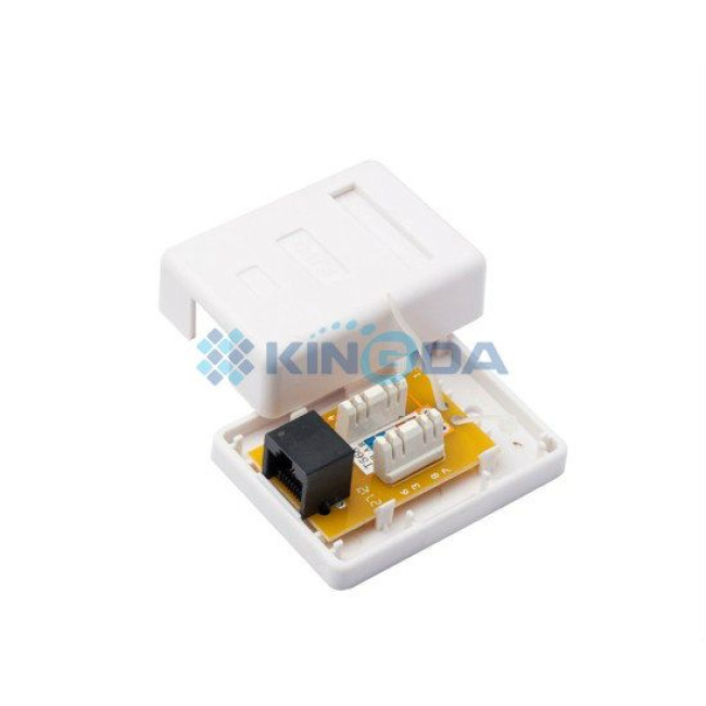 Розетка настінна 1 портова, Сat5e, UTP, біла KINGDA KD-WP6034-C5e