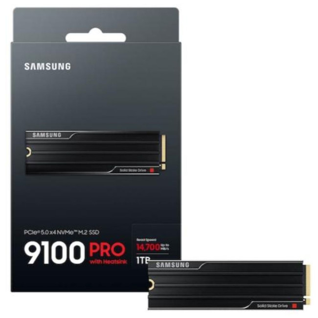 Накопичувач Samsung SSD 9100 PRO 1TB PCIe 5.0 M.2 Heatsink SAMSUNG 9100 PRO 1TB PCIe 5.0, MZ-VAP1 (MZ-VAP1T0CW)