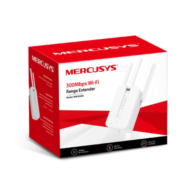 Підсилювач бездротового сигналу, швидкість 300Mbps MERCUSYS MW300RE