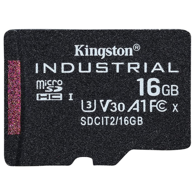 Карта пам'яті 16GB microSDHC/SDXC C10 A1 Industrial  100R/80W UHS-I Speed Class U3, V30, A1 KINGSTON SDCIT2/16GBSP