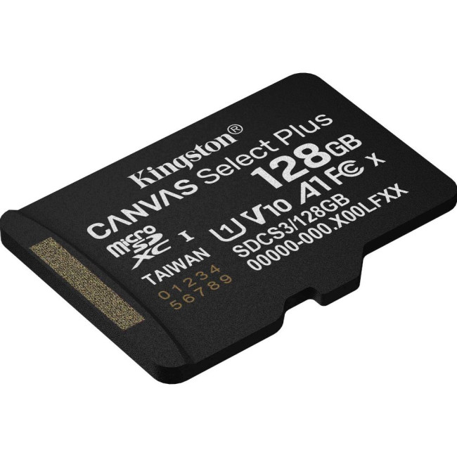 Карта пам'яті 128GB microSDXC Canvas Select Plus Gen3 150R A1 Single Pack w/o ADP KINGSTON SDCS3/128GBSP