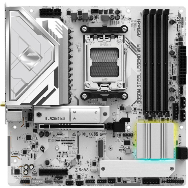 Mатеринська плата sAM5 AMD B850 4xDDR5 HDMI/DP 3xM.2 2.5GbE LAN mATX ASROCK B850M STEEL LEGEND WIFI