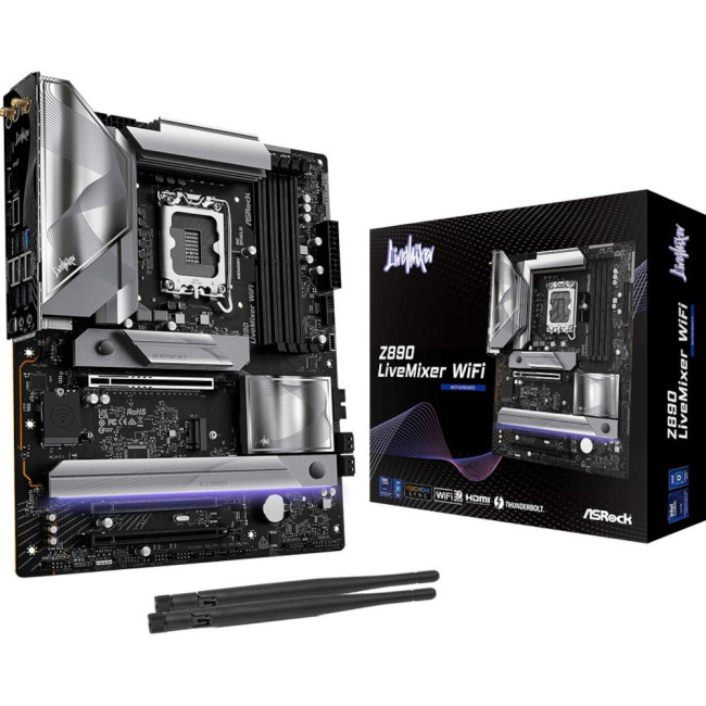 Mатеринська плата s1851 Intel Z890 4xDDR5 HDMI/2xTB4 4xM.2 2.5GbE LAN ATX ASROCK Z890 LIVEMIXER WIFI