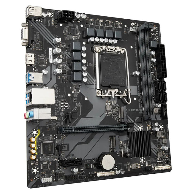 Mатеринська плата s1700 Intel B760 HDMI/VGA 2xM.2 GbE LAN mATX GIGABYTE B760M H DDR4