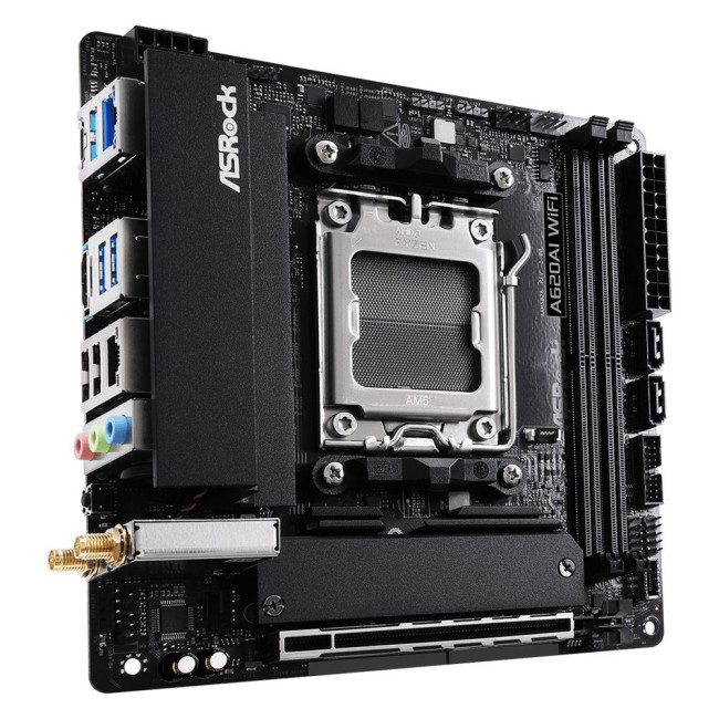 Mатеринська плата sAM5 AMD A620A HDMI 2xM.2 2.5GbE LAN mini-ITX ASROCK A620AI WIFI