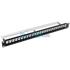 Патч-панель незаповнена під кейстоуни, STP, 1U KINGDA KD-PP23-STP-BK-24P