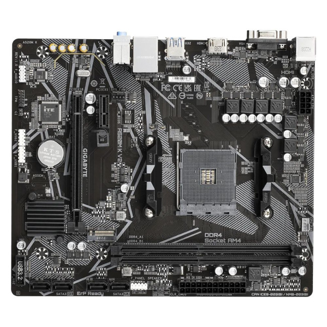 Материнська плата sAM4 AMD A520 HDMI/VGA 1xM.2 GbE Lan mATX GIGABYTE A520M K V2