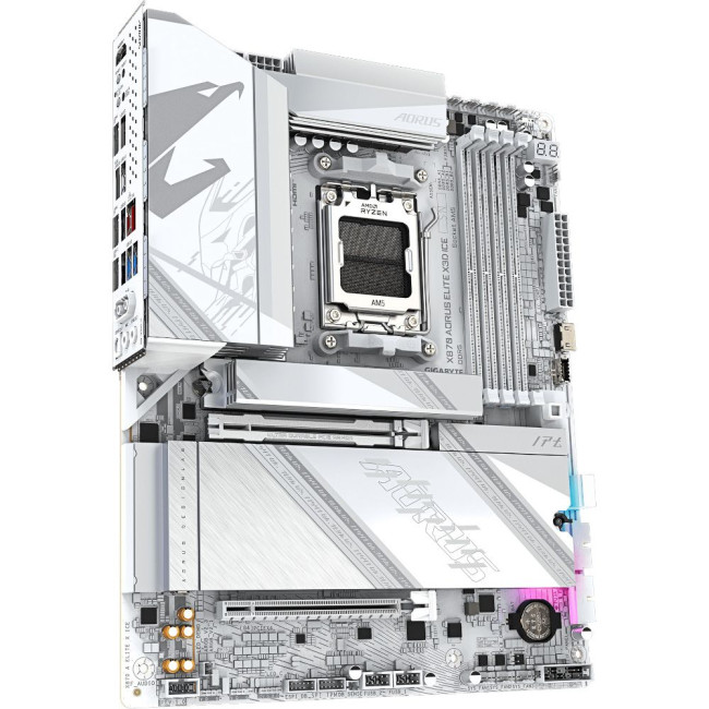 Mатеринська плата sAM5 AMD X870 2xHDMI/2xUSB4 Type-C 4xM.2 5GbE LAN ATX GIGABYTE X870 AORUS ELITE X3D ICE