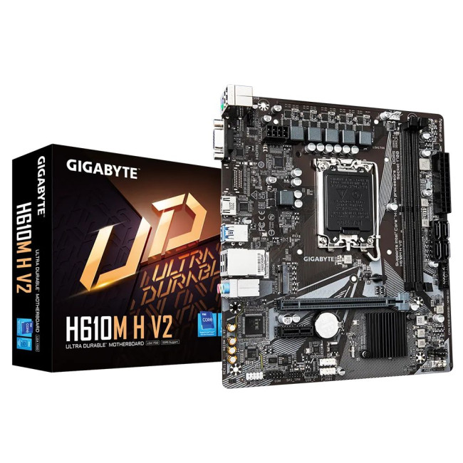Mатеринська плата s1700 Intel H610 HDMI/VGA 2xDDR5 1xM.2 GbE LAN mATX GIGABYTE H610M H V2