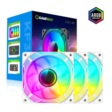 Кулер для корпусу 120mm*3 KIT ARGB fan GAMEMAX KF300 WH