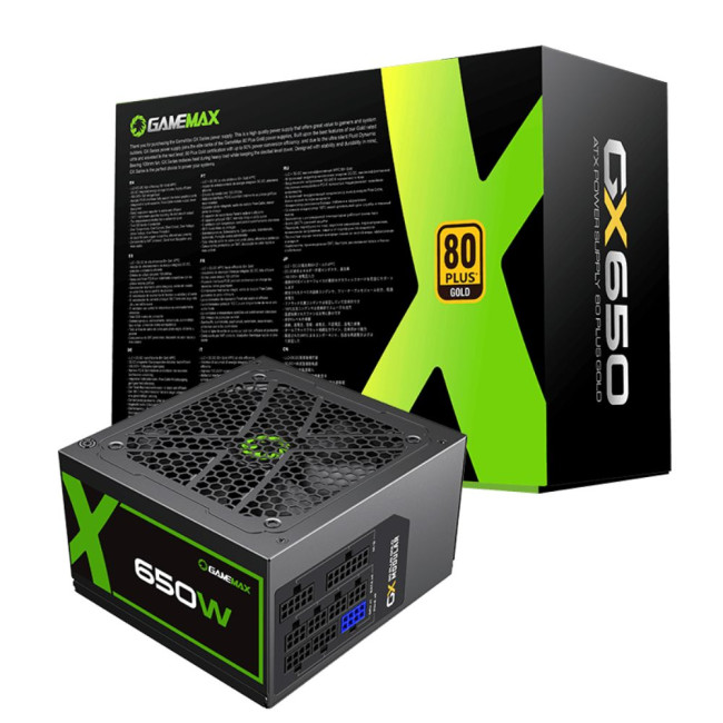 Блок живлення 650W, 80 Gold , modular, Smart fan 120mm  OVP / UVP/ SIP / OCP/ OLP/ OPP/ SCP GAMEMAX GX-650 Modular