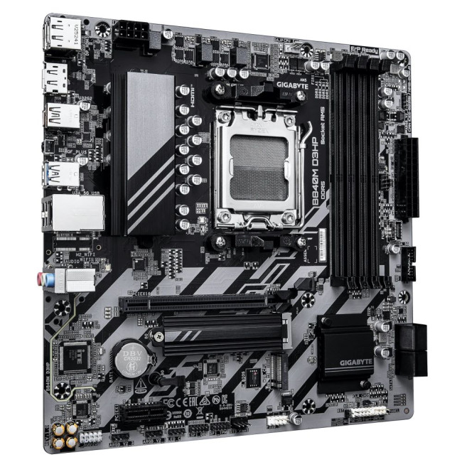 Mатеринська плата sAM5 AMD B840 2хDP/HDMI 4xDDR5 2xM.2 GbE LAN mATX GIGABYTE B840M D3HP