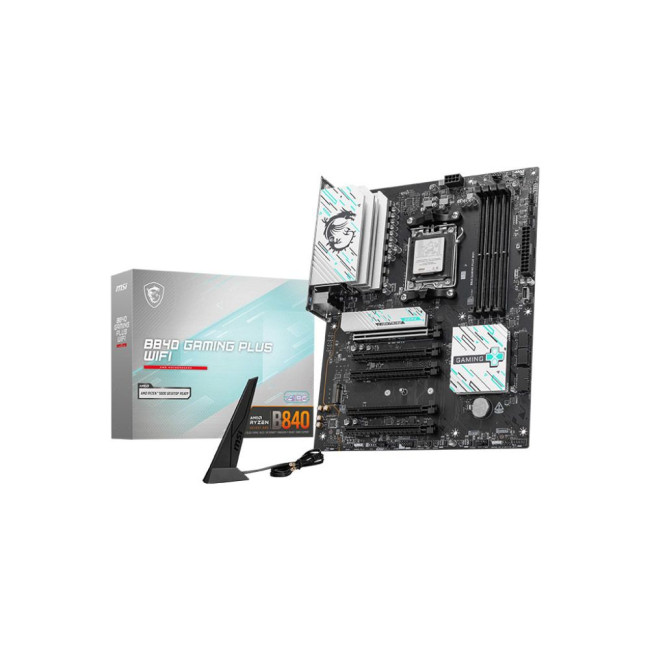 материнська плата sAM5/4DDR5/HDMI/5PCIe/2M.2/4SATA/LAN2.5Gb MSI B840 GAMING PLUS WIFI