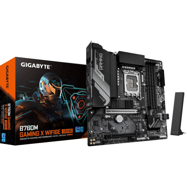 Mатеринська плата s1700 Intel B760 HDMI/DP 2xM.2 2.5GbE LAN mATX GIGABYTE B760M GAMING X WIFI6E GEN5