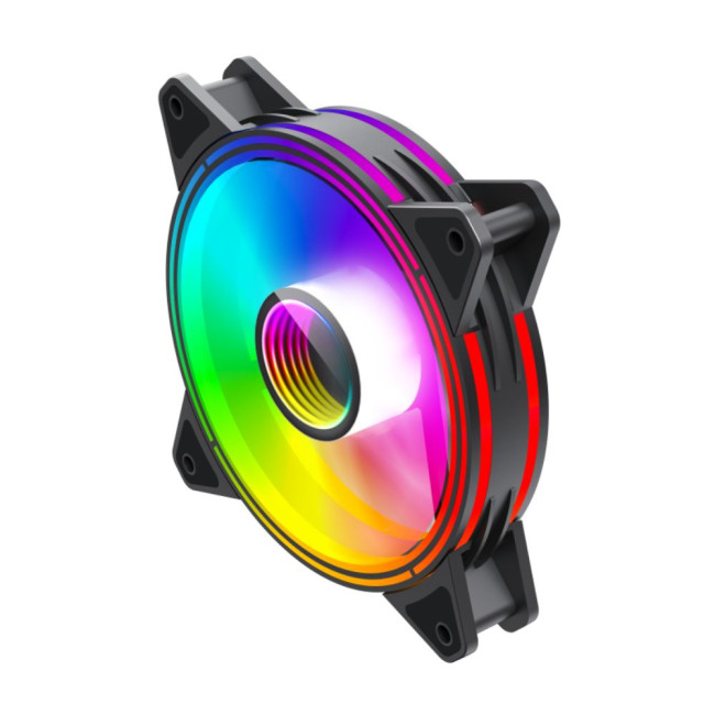 Кулер для корпусу 120 мм, 3pin(M/F)/3+4pin Molex ARGB, чорна рамка FN-12Rainbow-Q-Infinity GAMEMAX FN-12Rainbow-Q-Infinity