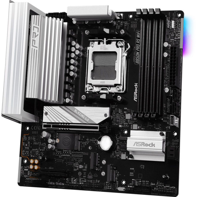 Mатеринська плата sAM5 AMD B850 4xDDR5 HDMI/DP 3xM.2 2.5GbE LAN mATX ASROCK B850M PRO RS WIFI