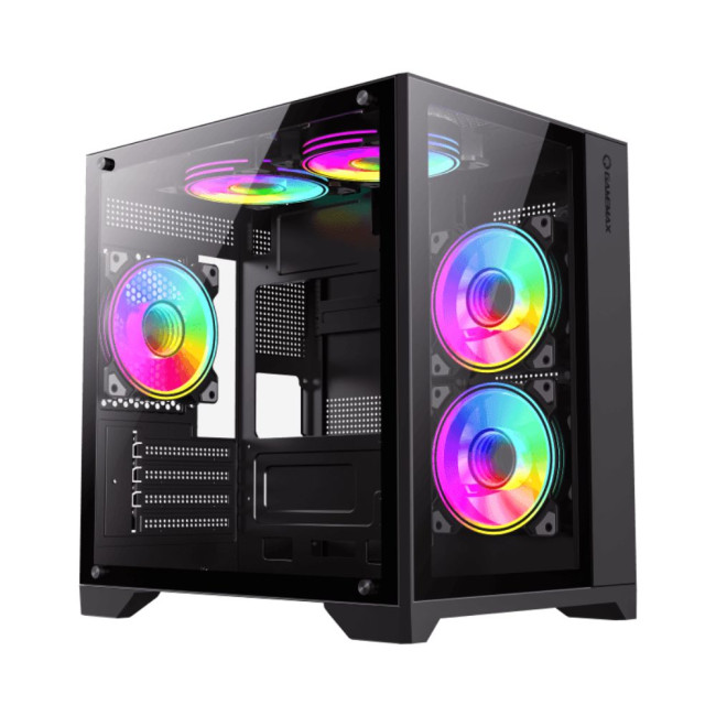 Корпус Micro-ATX без блока живлення, , загартоване скло, USB2.0x2, USB 3.0x1 GAMEMAX Infinity Mini Black