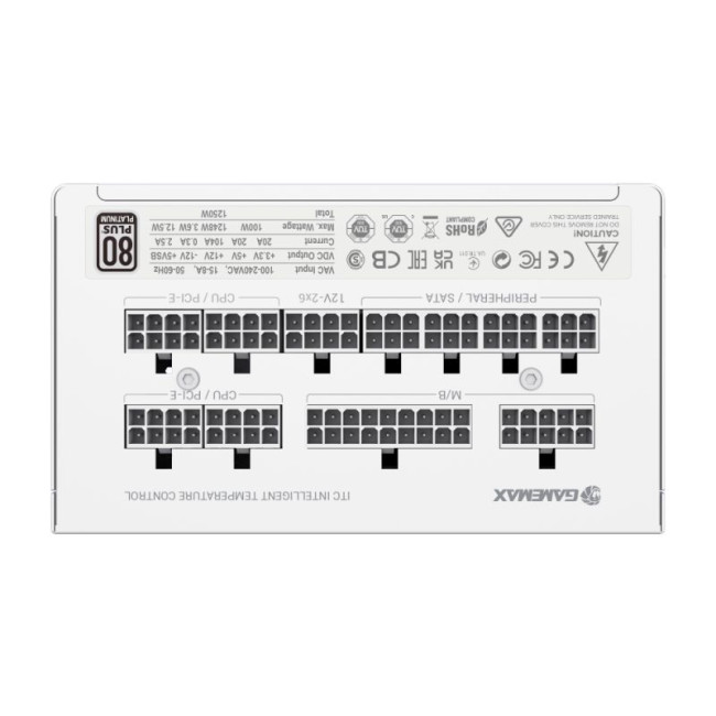 Блок живлення ATX 1250W, 80+ Platinum ,fan 135mm,fully modular OTP, OCP, SCP, OVP, UVP, OPP GAMEMAX GX-1250 PRO WT(ATX3.1PCIe5.1)