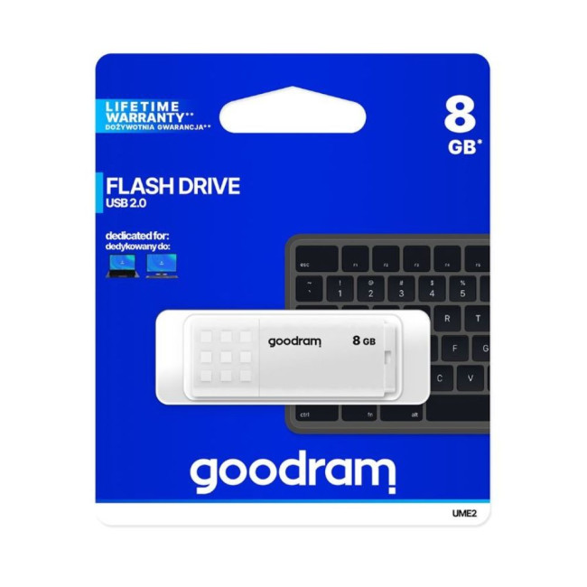 Флеш пам'ять 8GB UME2 WHITE 20R/5W USB 2.0 GOODRAM UME2-0080W0R11