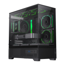 Корпус комп'ютерний Mini Tower без блока живлення  M-ATX,ITX, Tempered Glass,USB3.2x2,Type-C, Combo GAMEMAX VISTA 2 MB