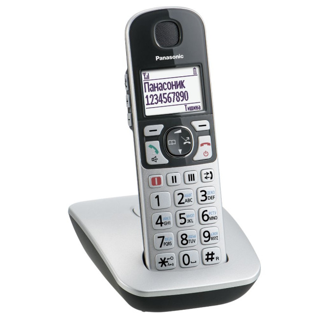 Радіотелефон (срібло) PANASONIC KX-TGE510RUS