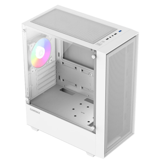 Корпус Micro ATX без блока живлення, закалене скло GAMEMAX Storm White