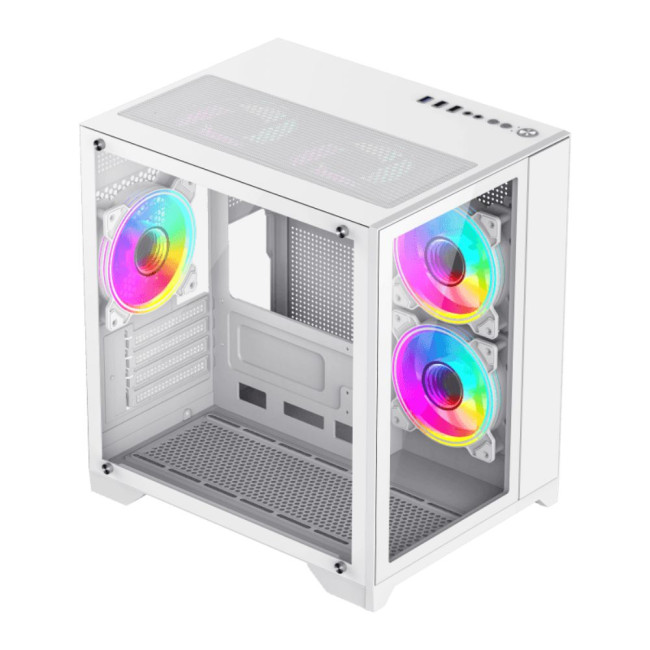 Корпус Micro-ATX без блока живлення, , загартоване скло, USB2.0x2, USB 3.0x1 GAMEMAX Infinity Mini White