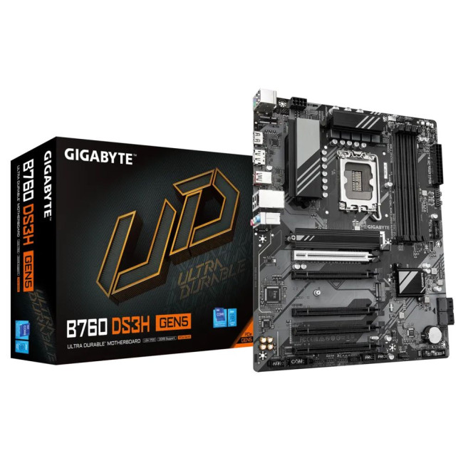 Mатеринська плата s1700 Intel B760 HDMI/DP 4xDDR5 2xM.2 GbE LAN ATX GIGABYTE B760 DS3H GEN5