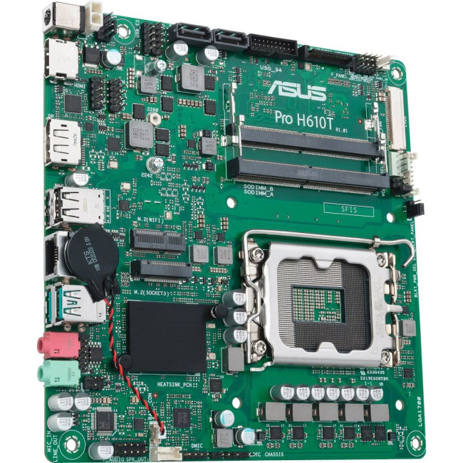 материнська плата s1700/2SoDIMMDDR5/LDVS/HDMI/DP/2SATA/1xM.2 ASUS PRO H610T-CSM