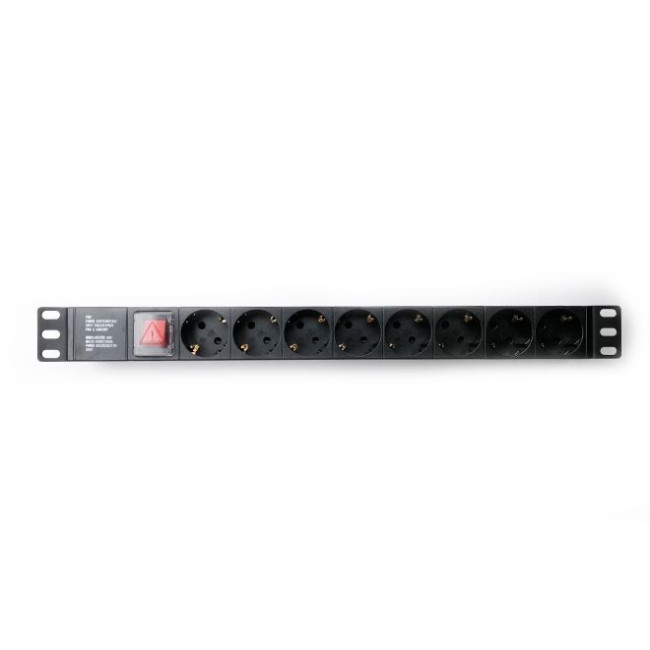 Блок розеток (8xSchuko), вимикач, 1U, C14, без кабелю KINGDA KD-PDU-GM-1U-P8-C14