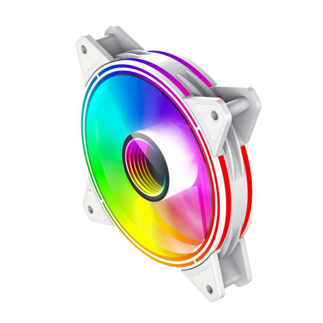 Кулер для корпусу 120 мм, 3pin(M/F)/3+4pin Molex ARGB, білий FN-12Rainbow-Q-Infinity WT GAMEMAX FN-12Rainbow-Q-Infinity WT