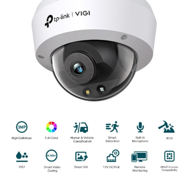3-мегапіксельна поворотна мережева камера TP-Link, VIGI C230(2.8mm) TP-LINK VIGI C230(2.8mm)