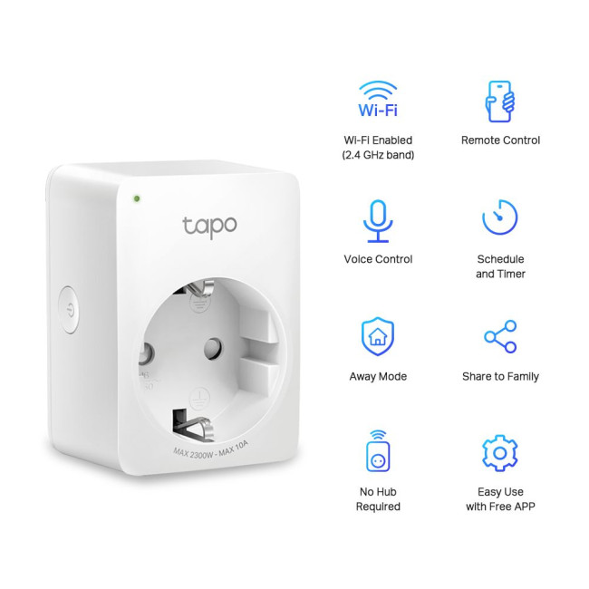 Розумна міні Wi-Fi розетка TP-Link, TP-LINK Tapo P100(2-pack)
